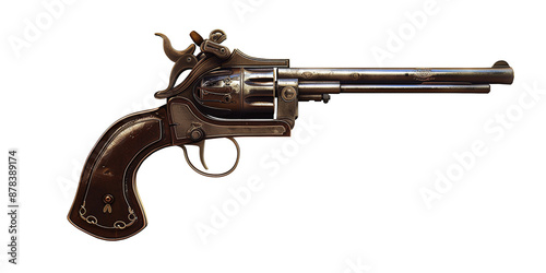 Vintage gun isolated on transparent or white background