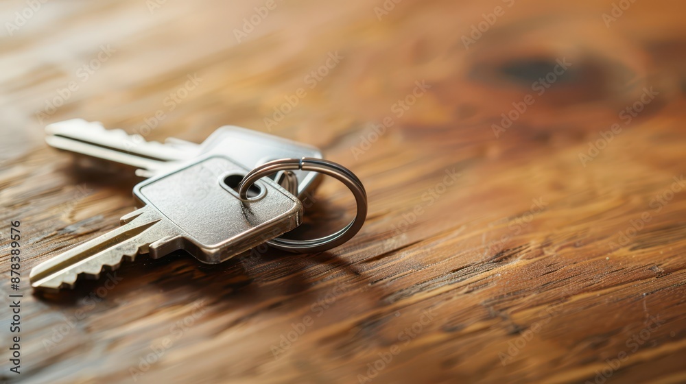 Close-Up of Keys on Wooden Surface Close-Up of Keys on Wooden Surface