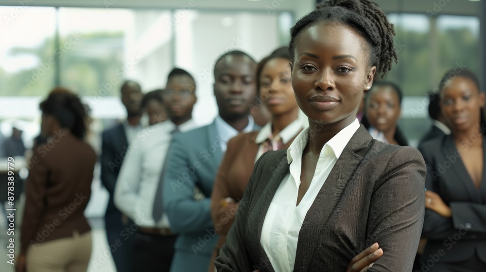 Portrait of a mature businesswoman in an office, showcasing a professional corporate manager among a diverse team. Portrait of a mature businesswoman in an office, showcasing a professional corporate manager among a diverse team.