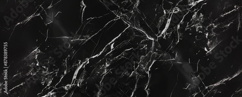 Close up of black marble with white veins