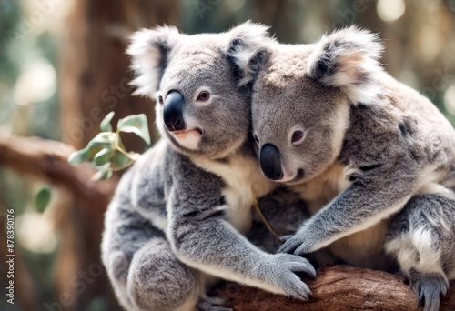 watercolor koala other cute hugging each paint