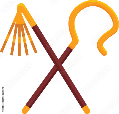 Crossed crook and flail representing power and royalty in ancient egypt