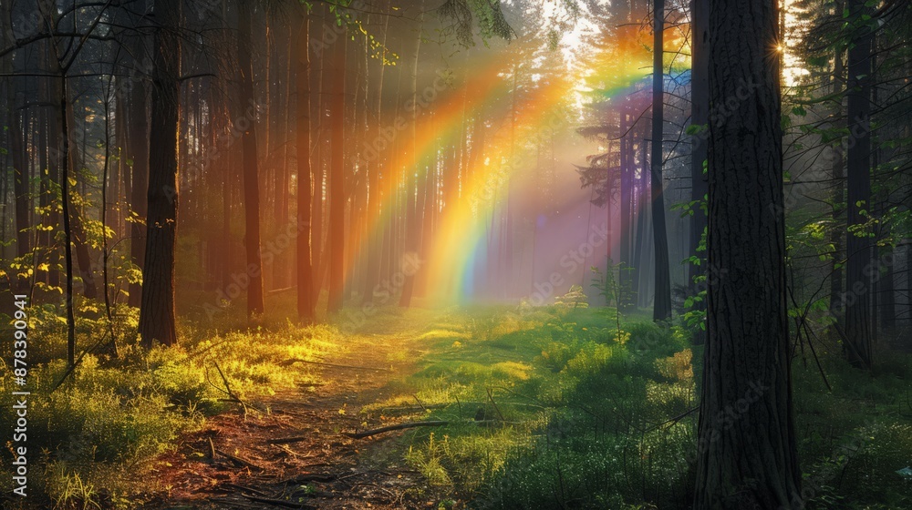 rainbow arches over a quiet village by the sea, its colors adding a touch of magic to the scene. rainbow arches over a quiet village by the sea, its colors adding a touch of magic to the scene.