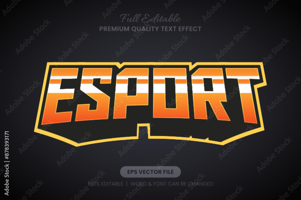 Obraz premium Esport Orange Editable Text Effect Font Style