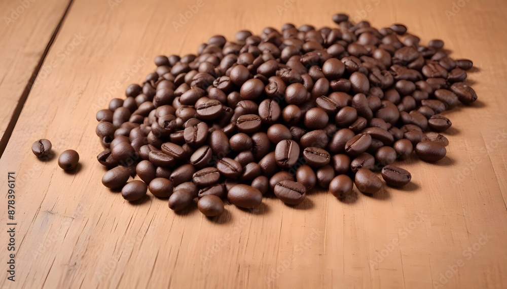 Fototapeta premium Coffee beans on wooden background