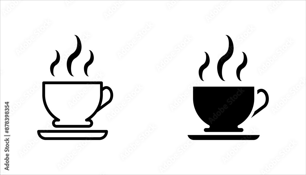Coffee cup icon set. vector illustration on white background. Coffee cup icon set. vector illustration on white background.