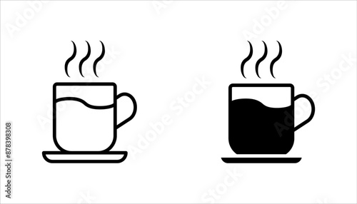 Coffee cup icon set. vector illustration on white background.