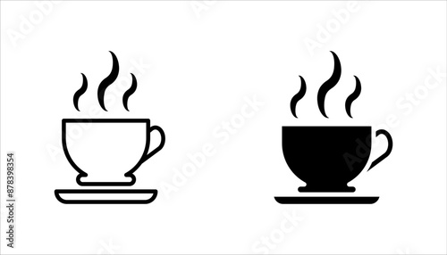 Coffee cup icon set. vector illustration on white background.