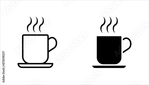 Coffee cup icon set. vector illustration on white background.
