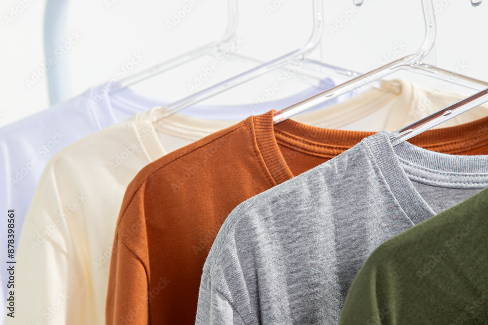 cotton t-shirts hanging blank design mockup cotton t-shirts hanging blank design mockup