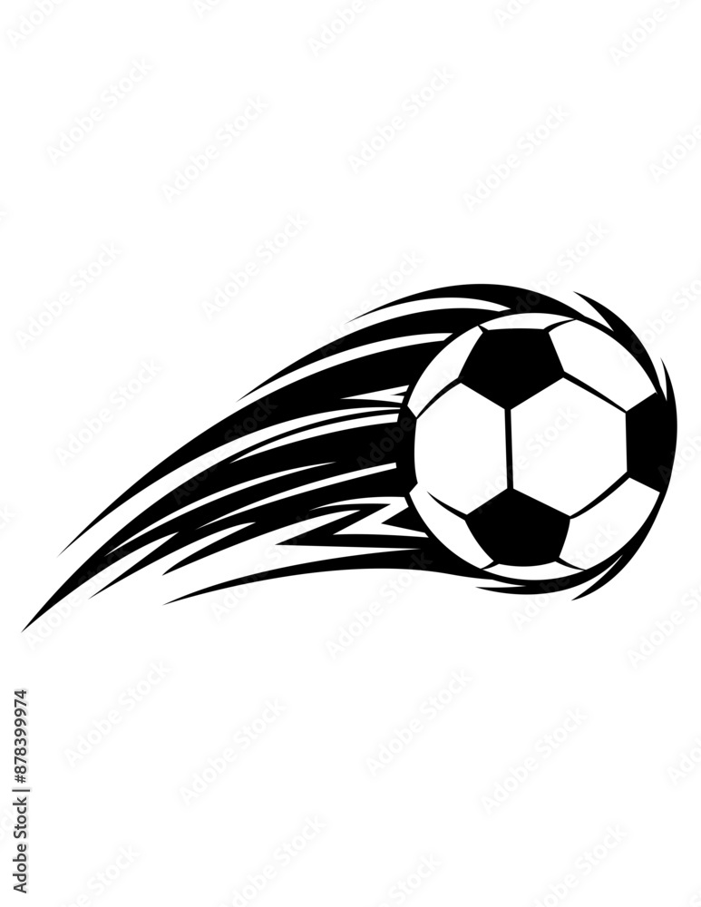 Obraz premium Flaming Soccer Ball | Soccer Ball with Flames | Soccer Ball | Ball Sport | Flying Soccer Ball | Kick Ball | Firing Ball | Original Illustration | Vector and Clipart | Cutfifle and Stencil