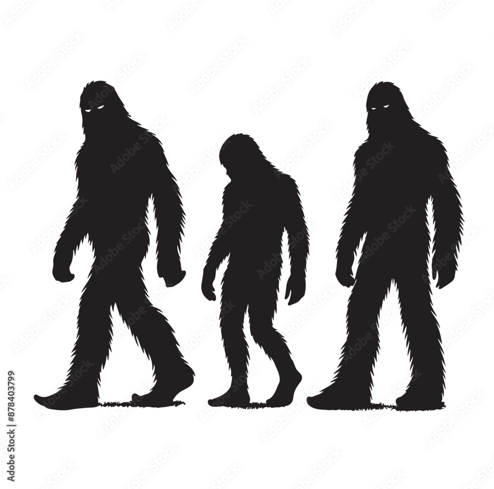 Bigfoot silhouette Vector illustration. Bigfoot silhouette Vector illustration.