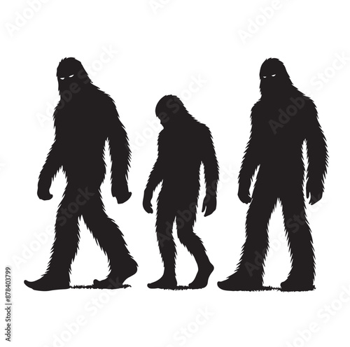 Bigfoot silhouette Vector illustration.