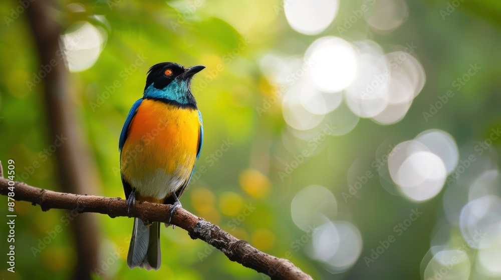 Vibrant Bird Perched on Tree Branch with Blurred Background Vibrant Bird Perched on Tree Branch with Blurred Background