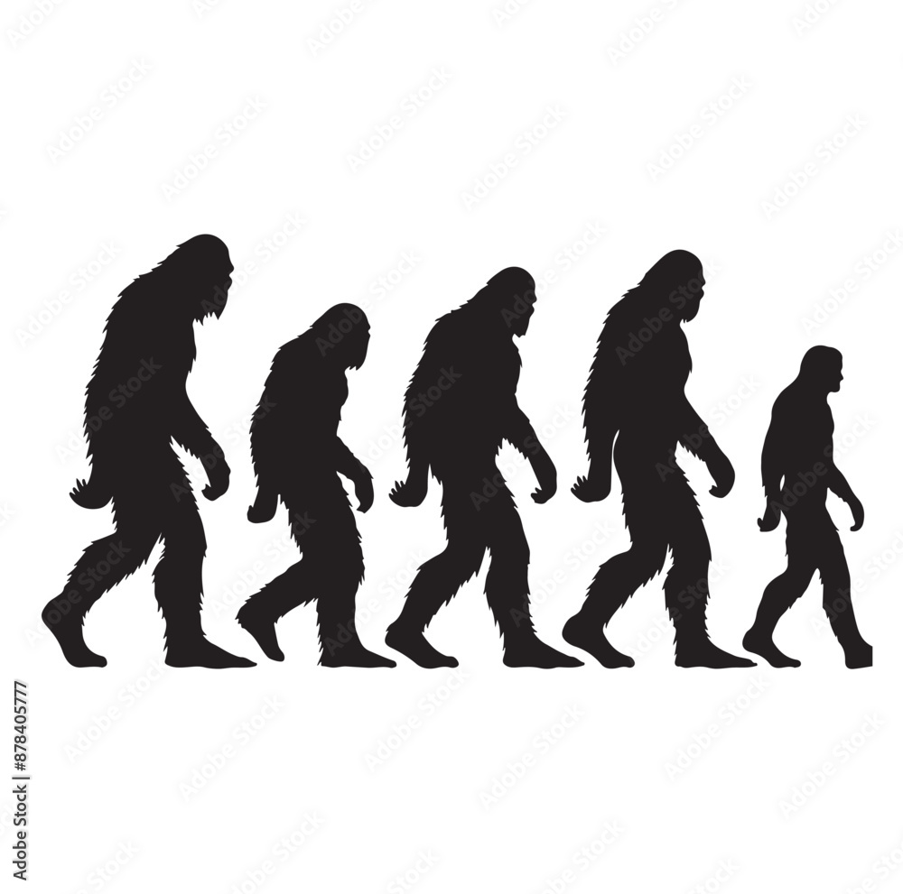 Obraz premium Bigfoot silhouette Vector illustration.