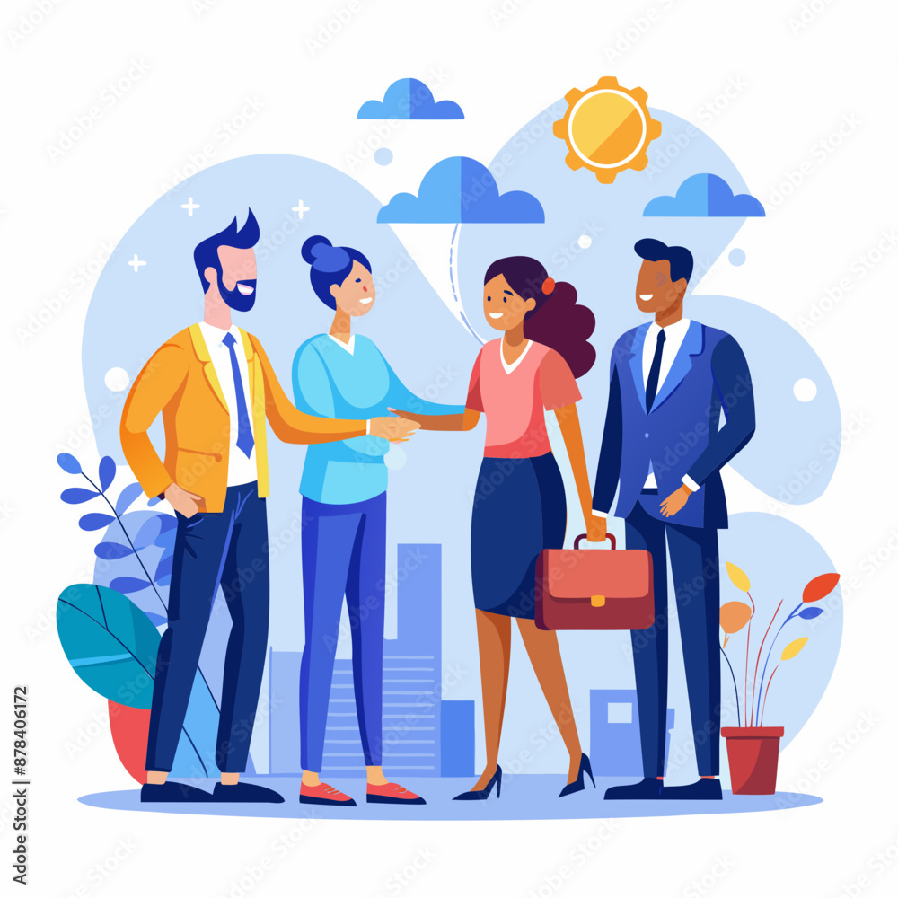 Businesspeople Shaking Hands in Agreement, Negotiation Skills for Leadership and Collaboration Success Businesspeople Shaking Hands in Agreement, Negotiation Skills for Leadership and Collaboration Success