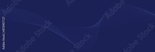 Blue technology concept background with wavy line and dot elements for website. vektor