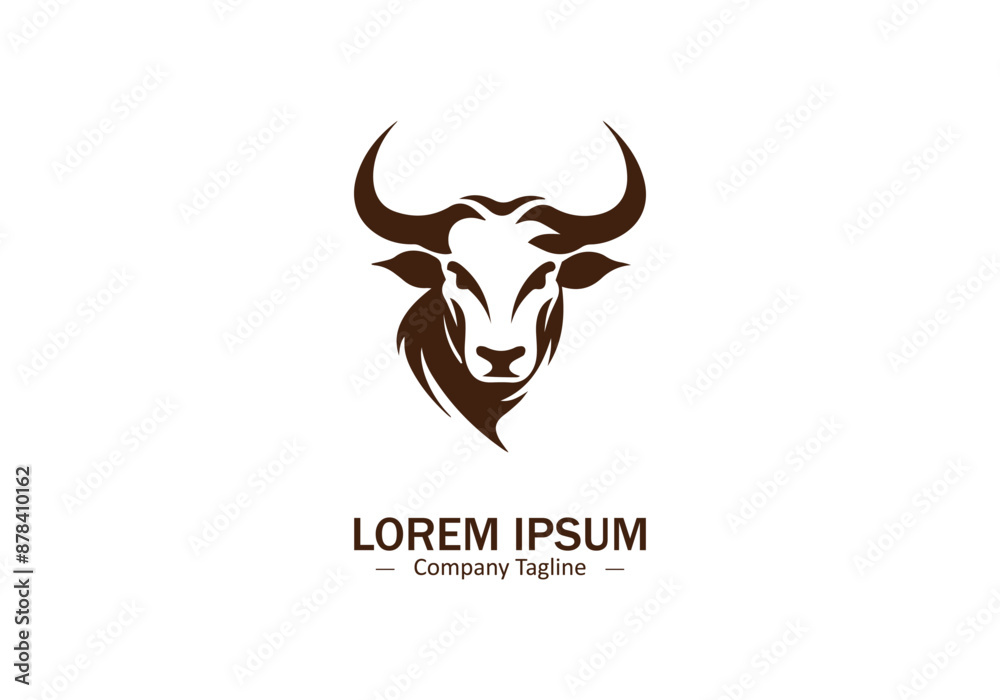 Minimal and abstract bull or bison logo icon vector bullfight silhouette Minimal and abstract bull or bison logo icon vector bullfight silhouette