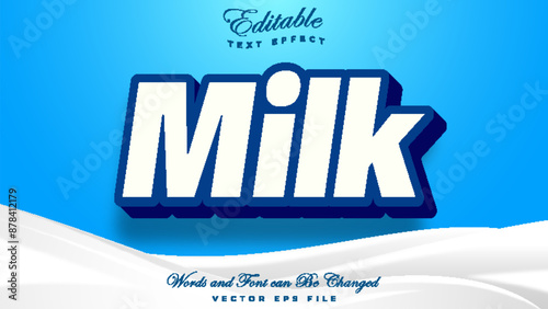 3d Editable Text Effect - Milk Word Style Theme.