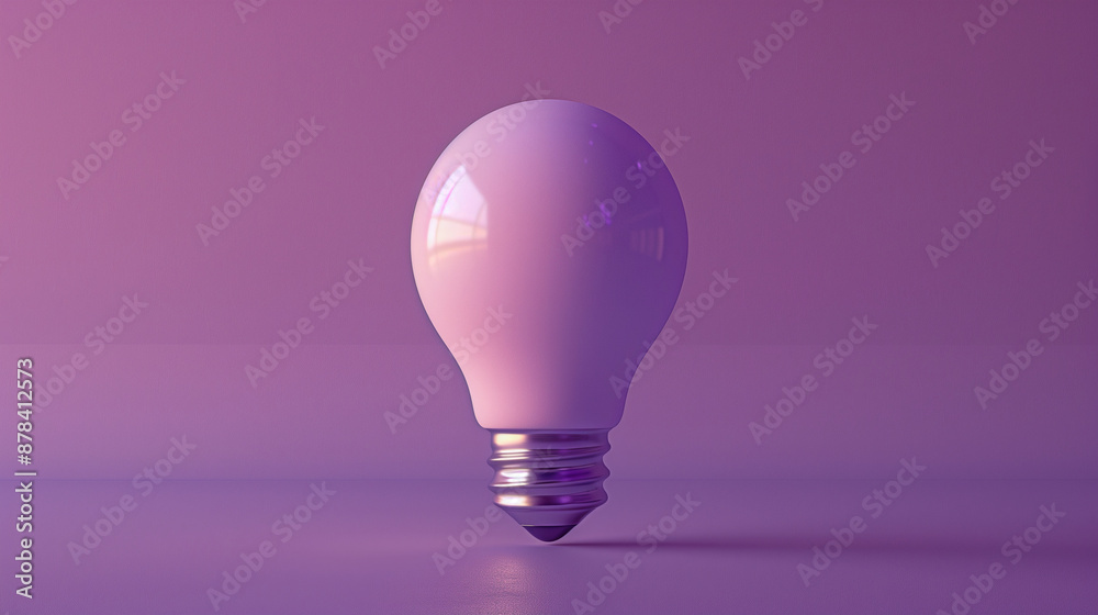 Purple light bulb on a purple backdrop Purple light bulb on a purple backdrop