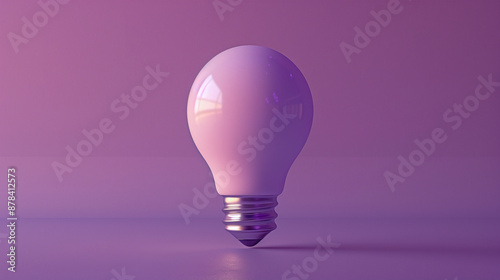 Purple light bulb on a purple backdrop