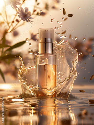 Cosmetics perfume serum packaging advertising image mockup  photo