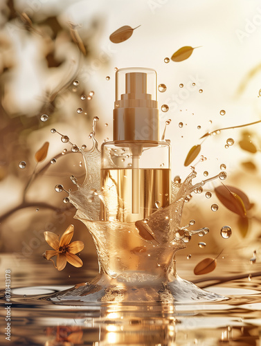 Cosmetics perfume serum packaging advertising image mockup  photo