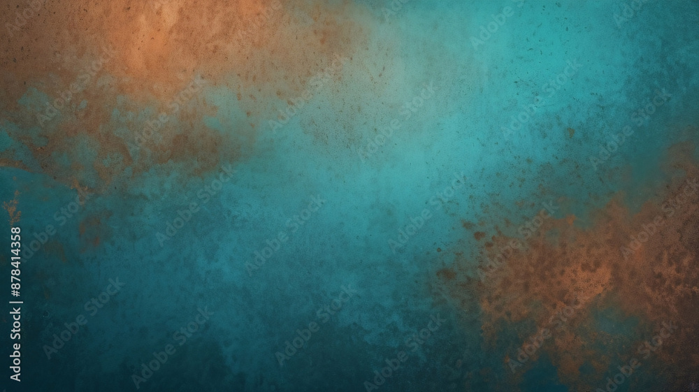 Grainy noisy texture brown orange blue poster background, dark moody teal turquoise Grainy noisy texture brown orange blue poster background, dark moody teal turquoise