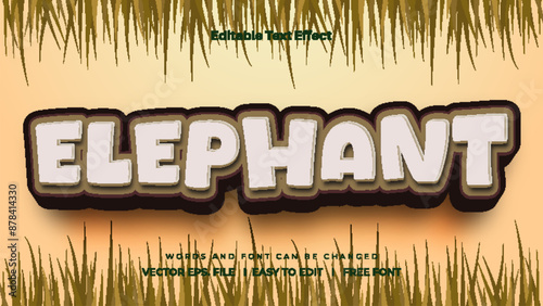 Elephant text effect mockup style.