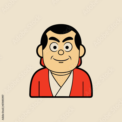 vector illustration of japanese man