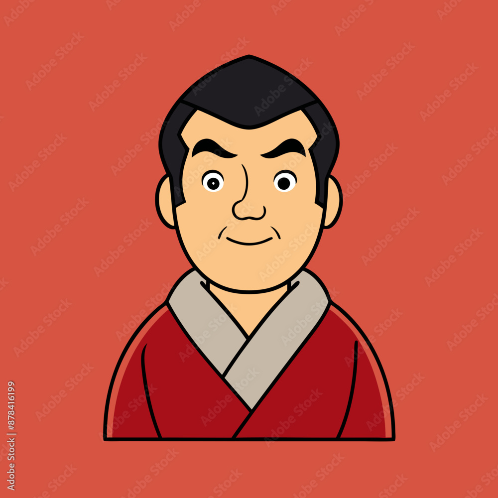Obraz premium vector illustration of japanese man