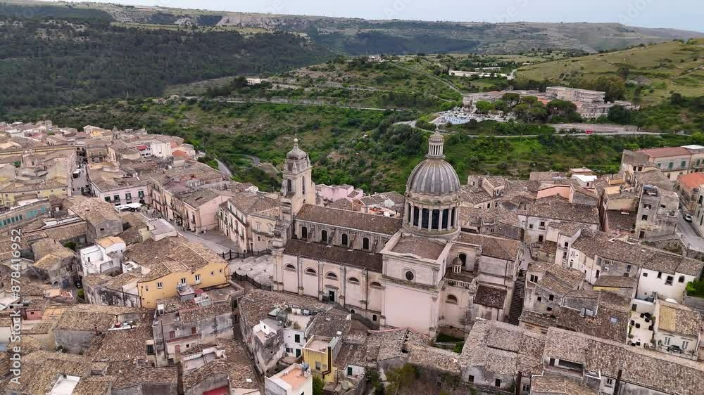 Aerial view of Dome of St. George (Duomo di San Giorgio), Ragusa, Sicily, Italy Aerial view of Dome of St. George (Duomo di San Giorgio), Ragusa, Sicily, Italy