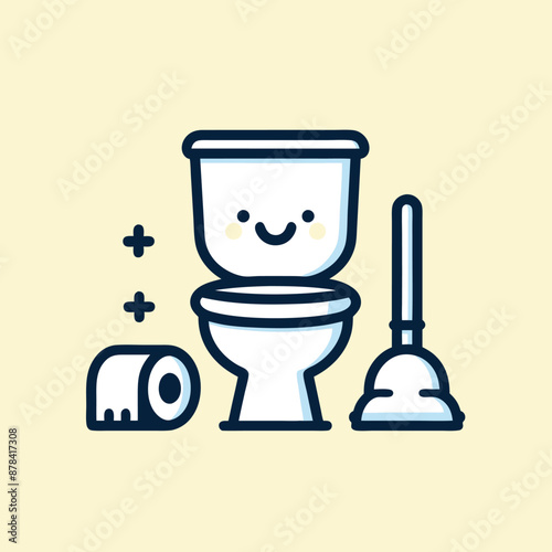 toilet icon and toilet training for children vector