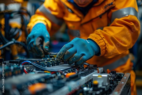 Car Mechanic Repairing Auto Battery and Electrical System © mattegg