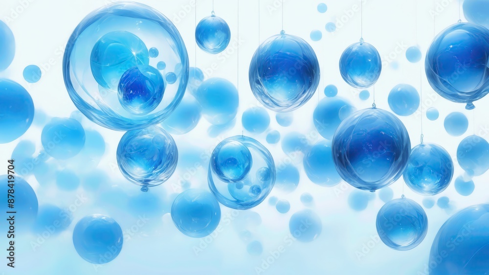 Floating color bubbles on a white background with colorful hues