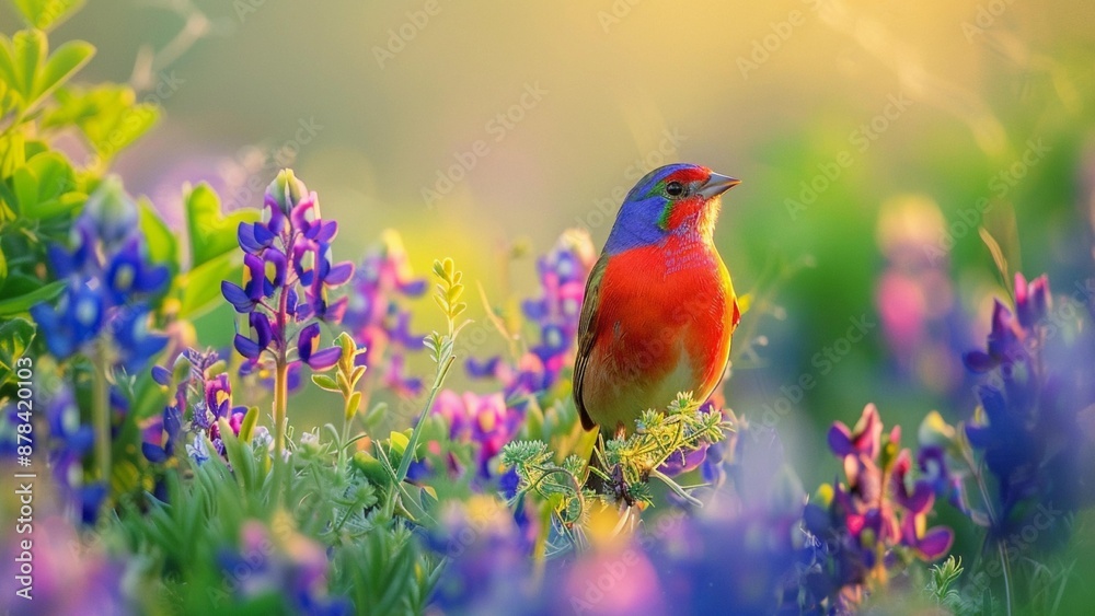 Beautiful parrot on nature, Generative AI illustration Beautiful parrot on nature, Generative AI illustration