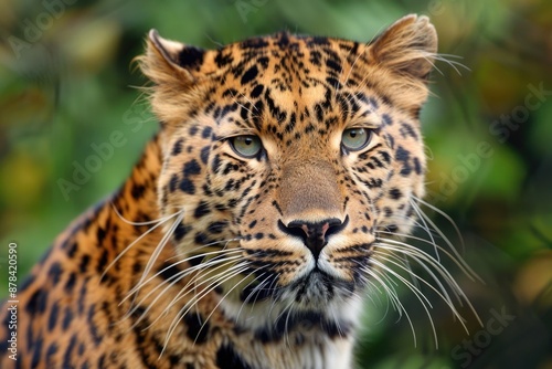Feline. Portrait of a Majestic Leopard, a Powerful Predator in the Animal Kingdom