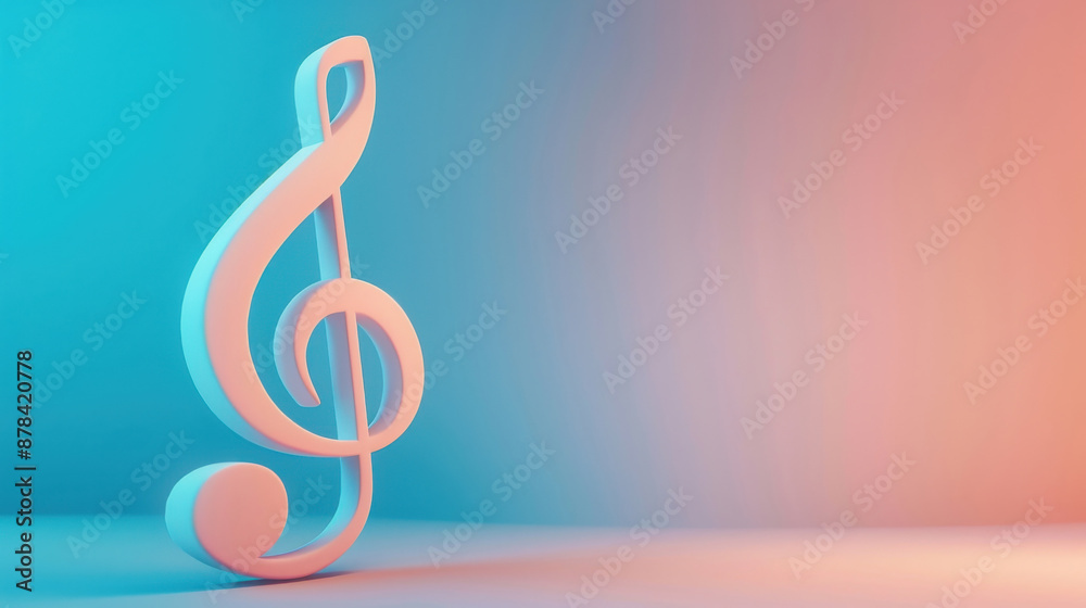 A musical note on a green-orange gradient background A musical note on a green-orange gradient background