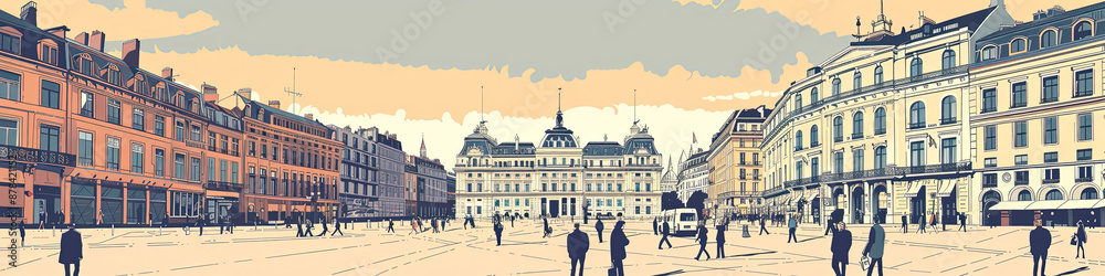 Naklejka premium Elegance of Place de la Bourse