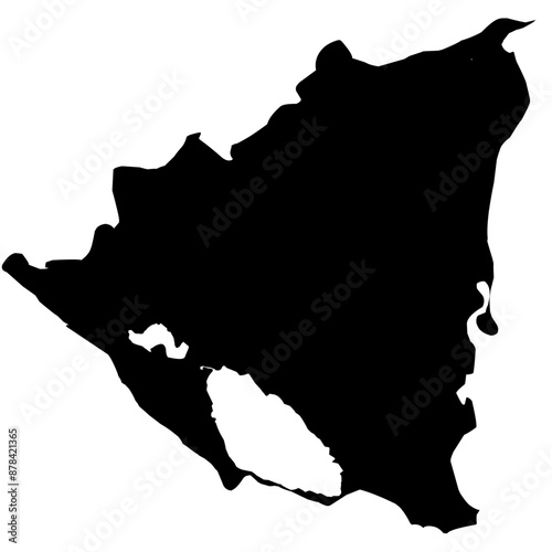 nicaragua map silhouette on transparent background