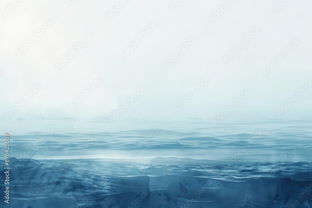 Fototapeta premium serene seascape gradient soothing blues melt into soft sky grainy texture abstract background illustration