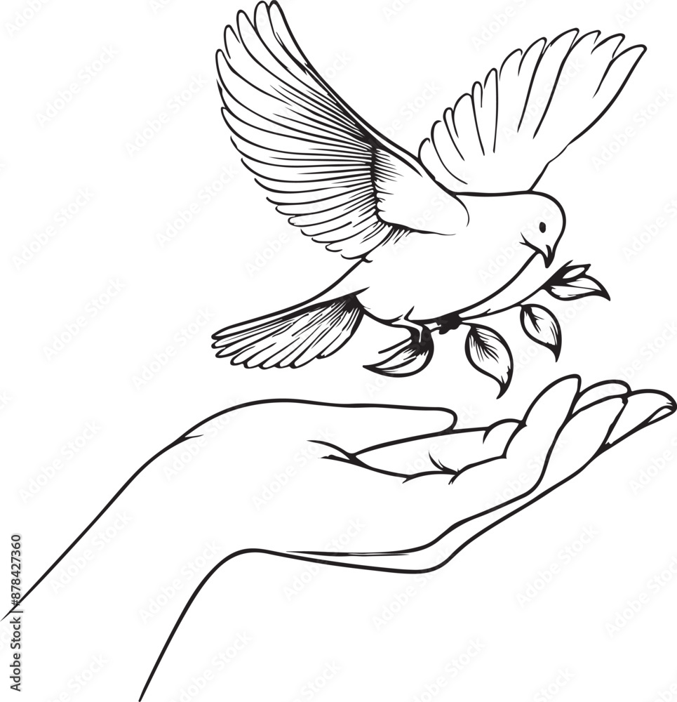 Art & Illustration vector bird black and white image. Art & Illustration vector bird black and white image.