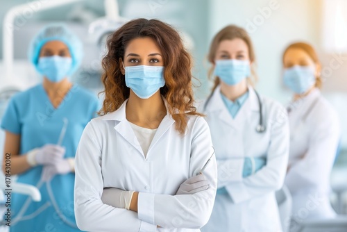 Confident Healthcare Professionals in Masks Against COVID-19