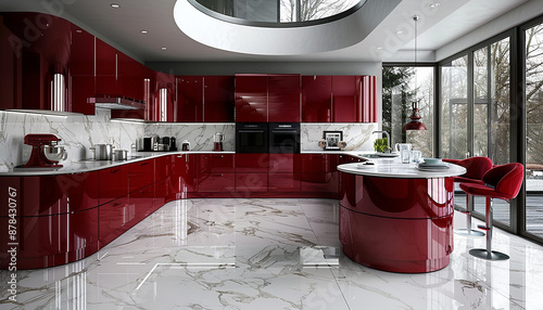 stylish kitchen interior for hotels and home decor generated by AI