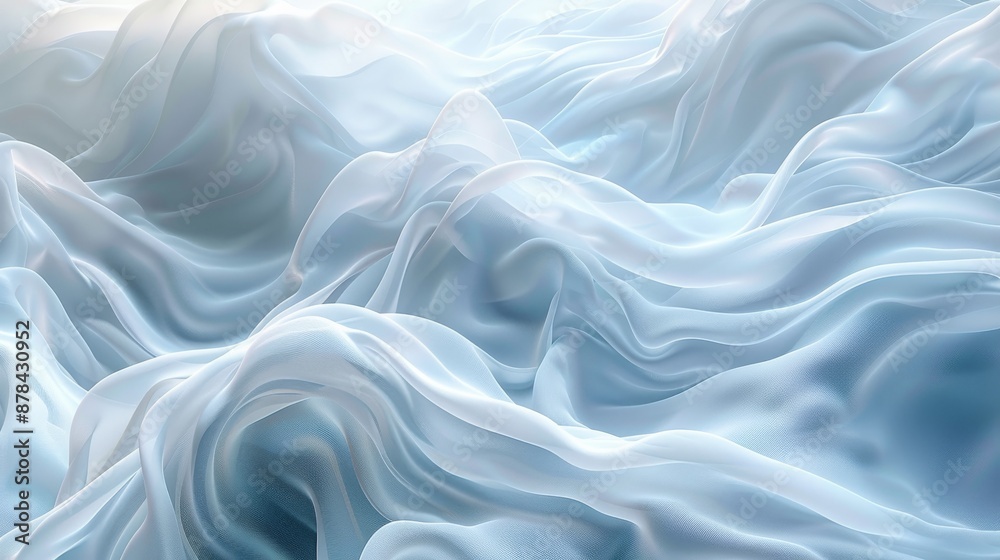 Flowing like gentle waves in the wind, the smooth blue fabric creates an elegant and dynamic abstract background with a luxurious silky texture Flowing like gentle waves in the wind, the smooth blue fabric creates an elegant and dynamic abstract background with a luxurious silky texture