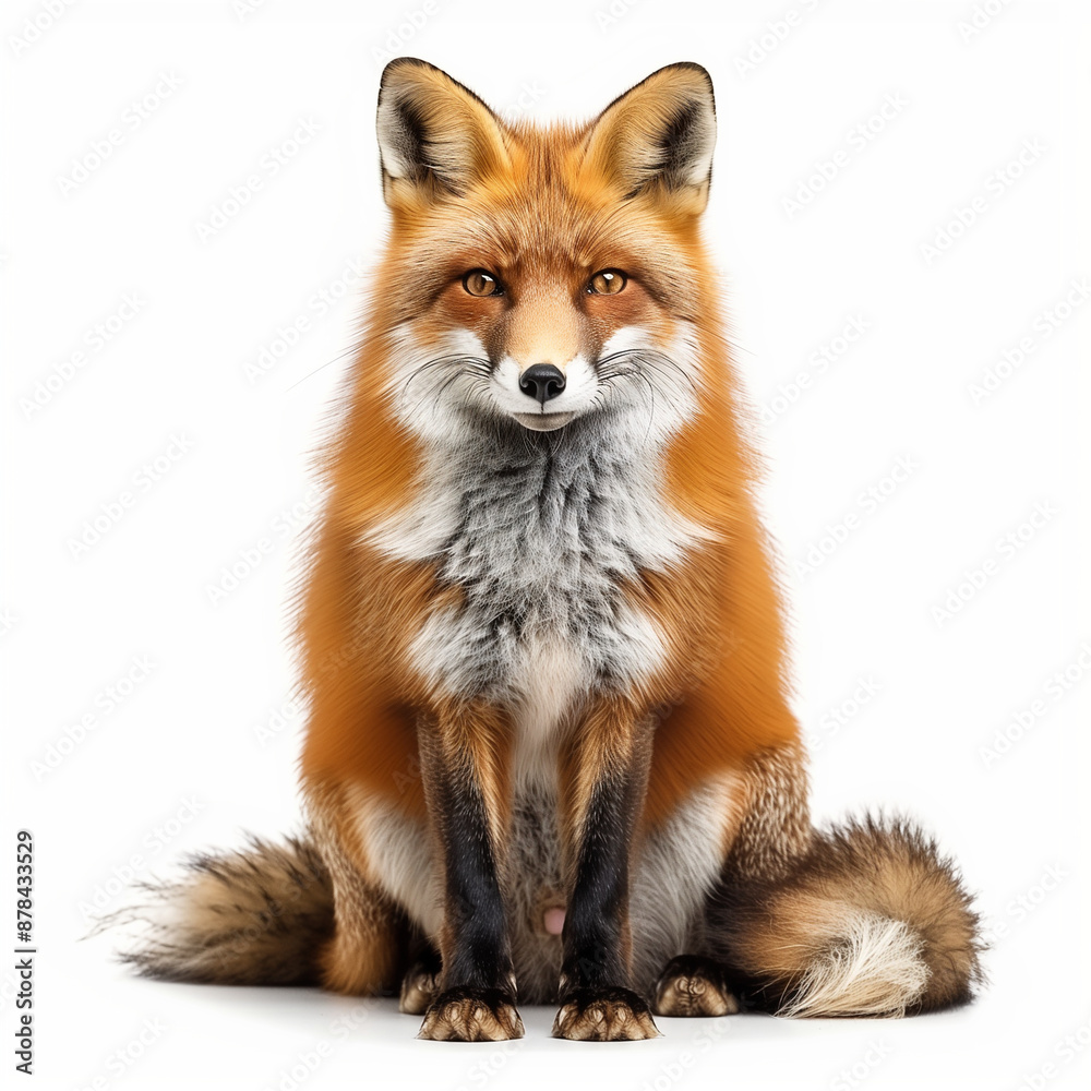a fox on a white background a fox on a white background