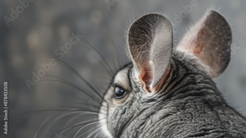 Close-up of a chinchilla's ears photo