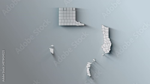 Modern Dynamic White Map of Texas with Counties