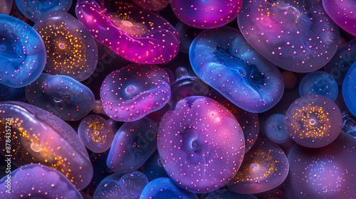 Detailed view of bacteria or probiotics photo