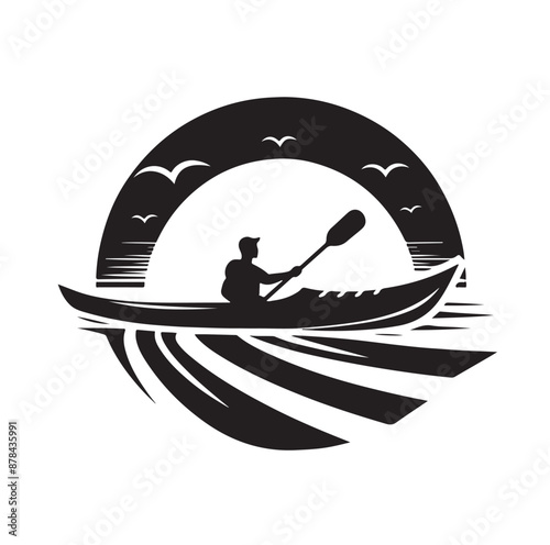 Kayak logo silhouettes vector illustration 